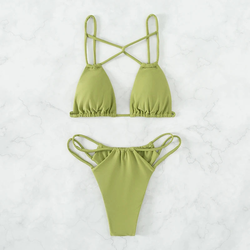 String Swimwear Women's Bathing Suits Brazilian Biquinis Sexy Swimsuit Bikini 2025 Women Thong Bikini Two Piece Bathers Maillot