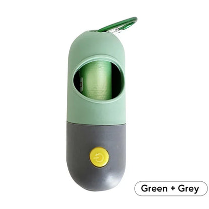 LED Lighted Dog Poop Bags Dispenser Portable with 10 Rolls Waste Bags Degradable for Outdoor Night Dog Walking Cat Cleaning