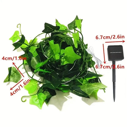 Solar 2M/5M/10M Flower Green Leaf String Light Artificial Vine Fairy Light Tree Eave Garland Light for Party Wedding Home Decor