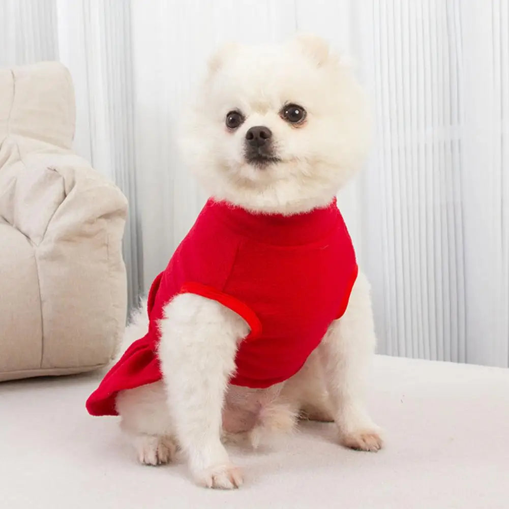 Dog Dress for Small Dogs，Autumn Winter，D-shaped Ring，Fleece Two-legged，Small Medium Dog Puppy Outfit Clothes，Pet Supplies