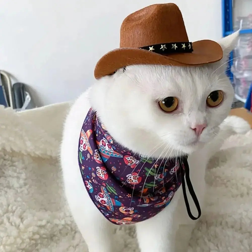 2024 Funny British Pet Dog Hat Star Cowboy Hat Adjustable Dog Costume Top Hat Headwear Pet Hat Dog Cap Pet Sun Hat Pet Supplies
