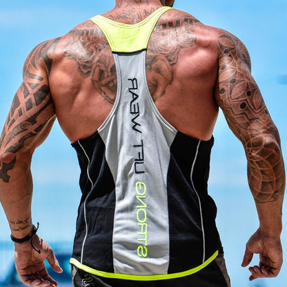 Fashion New Men's Vest Sports Fitness Sleeveless Vest Summer Casual Oversized Men's Top Y2K Style Breathable and Refreshing Vest