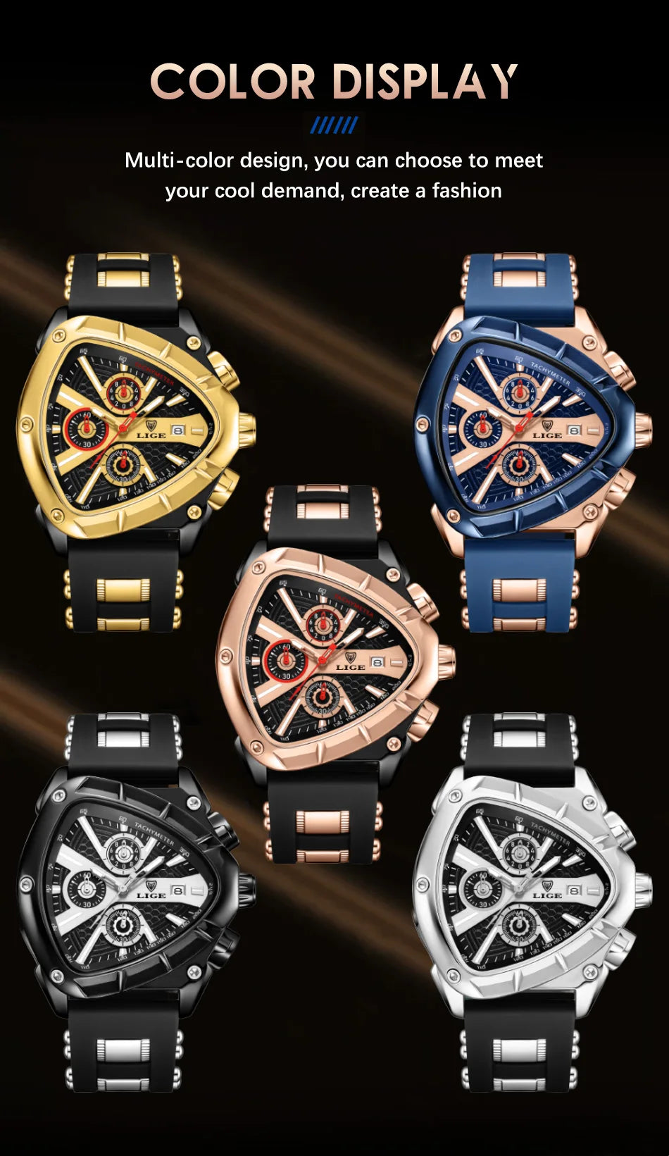 LIGE Original Luxury Men Watch Waterproof Sport Mens Quartz Wrist Watches Business Big Dial Wristwatches Relogio Masculino+BOX