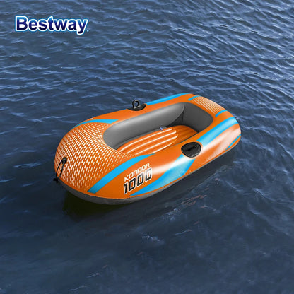 Bestway 61136/61140/61142/61146 1-3 Person Heavy Duty Inflatable Kayak - Long Lasting PVC Rafting Adventure Boat for Thrilling
