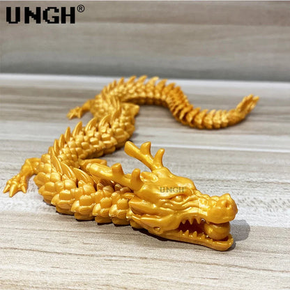 UNGH Multi-Jointed Action Figure Dragon 3D Printed Assembly Movable 13 Body Movable Robot Toys Gifts For Children
