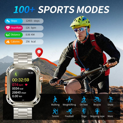 LIGE New 2.1" Ultra HD NFC Bluetooth Call Smart Watch Men Compass GPS Track 460mAH Battery Waterproof Watches For Android IOS