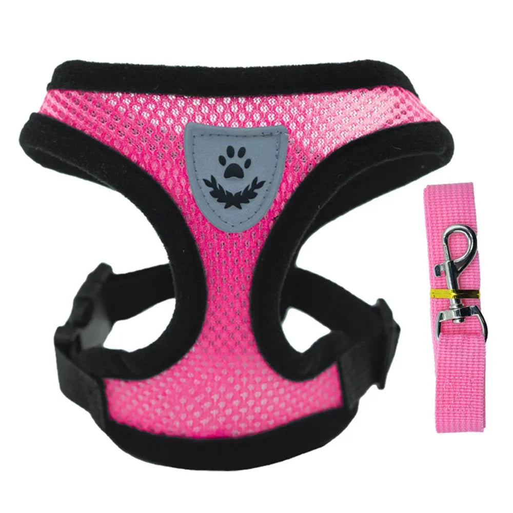 Dog Harness Vest Chest Cat Collars Rope Adjustable Breathable Mesh Puppy Harness for Outdoor Walking Small Medium Pet Supplies