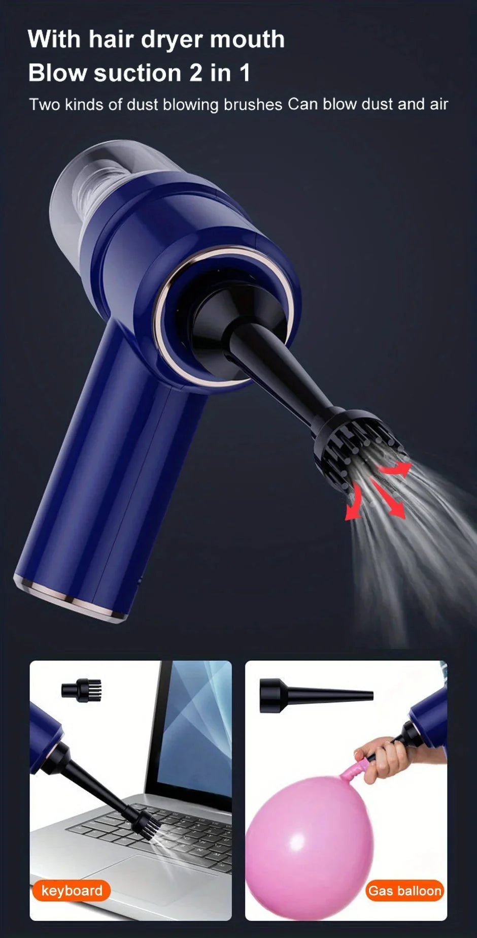 Car Wireless Vacuum Cleaner Strong Suction Portable Handheld Electric Vacuum Cleaner Wireless Home Cleaning Vacuum Cleaner