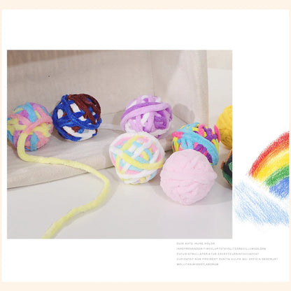 Interactive Cat Toy Balls with Bell And Wool Yarn - 1/3/5/10PCS Set for Indoor Self-Entertainment Chewable Pet Play Balls
