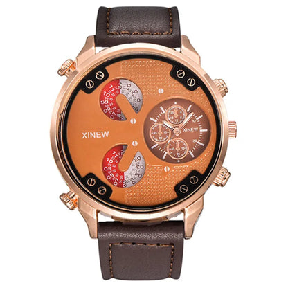 Original XINEW Brand Men Watches Black Boys Fashion Leather Band Gifts Quartz Watch Relogio Masculino Montre Homme Reloj Hombre