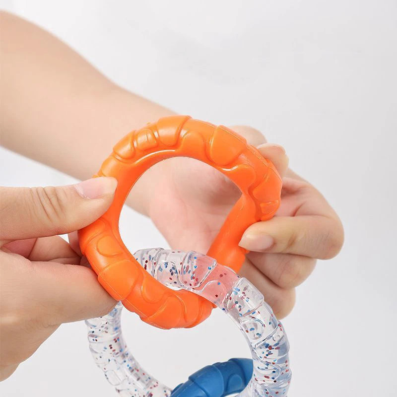 Dog Chewing Toy Loop Rings for Aggressive Chewer TPR Teething Loop Puppy Toy Dog Chew Pacifier Pulling Toy Pet Supplies