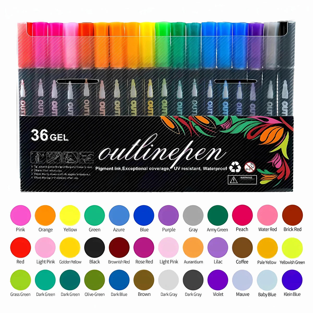 Double Line Outline Markers,Squiggles Shimmer Markers Set,Self Outline Metallic Glitter Marker Pens for Christmas,Art,Drawing