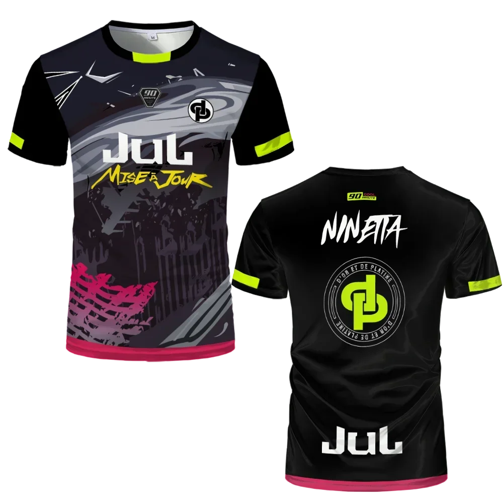 90 Minute Series MM9 JUL Football Shirt for Men, Summer Outdoor Sport Quick-Drying Jersey, Fitness Training T-shirt