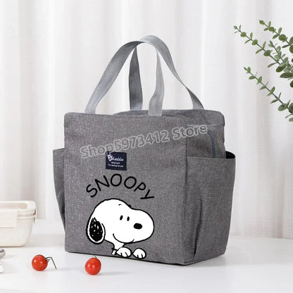 Snoopys Portable Lunch Drink Carrier Insulated Bag Fresh Cooler Pouch Food Thermal Box Tote Picnic Container Bags Cute Kids Gift