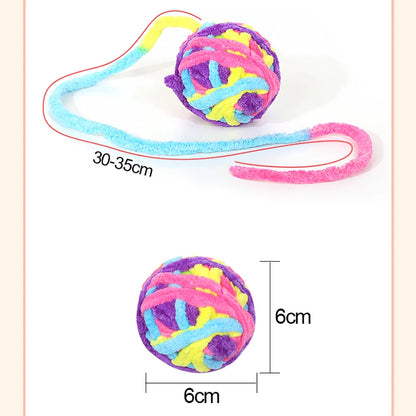 Interactive Cat Toy Balls with Bell And Wool Yarn - 1/3/5/10PCS Set for Indoor Self-Entertainment Chewable Pet Play Balls
