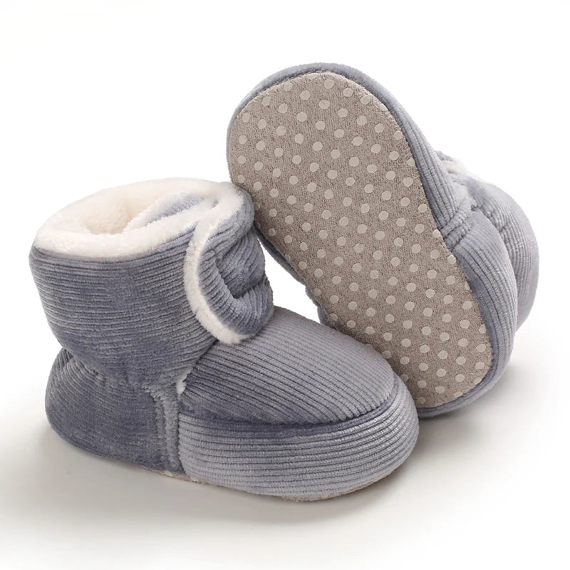 Winter Baby Cotton Shoes Thick Plush Snow Boots Soft Casual Walking Shoes for 0-18 Month Old Comfortable Toddler Footwear