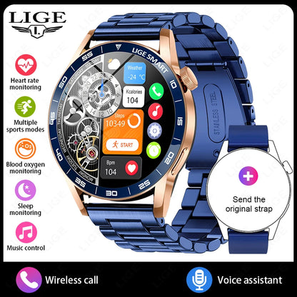 LIGE 2026 Voice Calling Smart Watch Men 1.38" HD IP68 Waterproof Sports Fitness Watches New Man Women Smartwatch For Android iOS