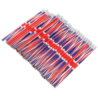 60 Pcs Colored Pattern Pencils England Flag Wooden Sketching Writing Drafting Bulk Solid Color Lead Pencils With Eraser School