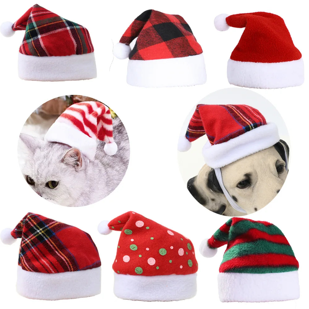 Pet Cat Dog Christmas Hat Cap Puppy Dog Accessories for Small Dogs Costume Dog Caps for Cats Costumes Pet Supplies 강아지 크리스마스