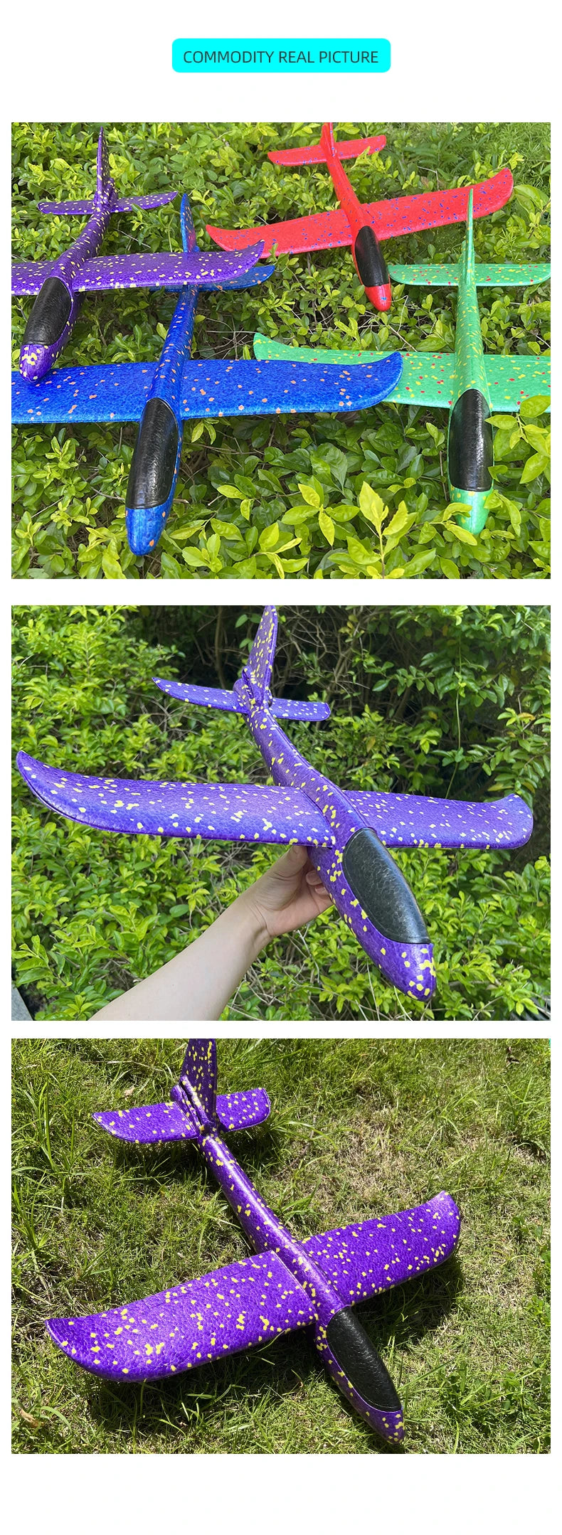 50/33CM Big Flash Foam Plane Glider Hand Throw Light Inertial AirPlane EPP Outdoor Launch Fun of Kids Toys for Children Boy Gift
