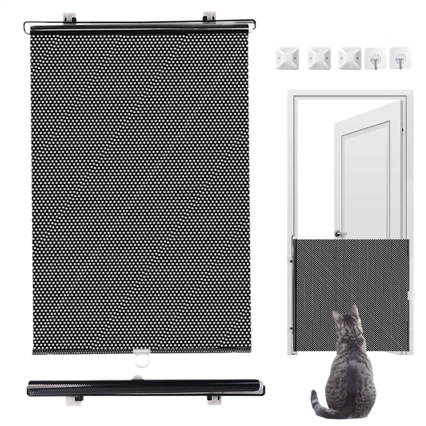 Retractable Baby Gate Pet Gate Extendable Baby Safety Gate Multifunctional Animal Fence Cat Barriers 40x125cm Pet Supplies