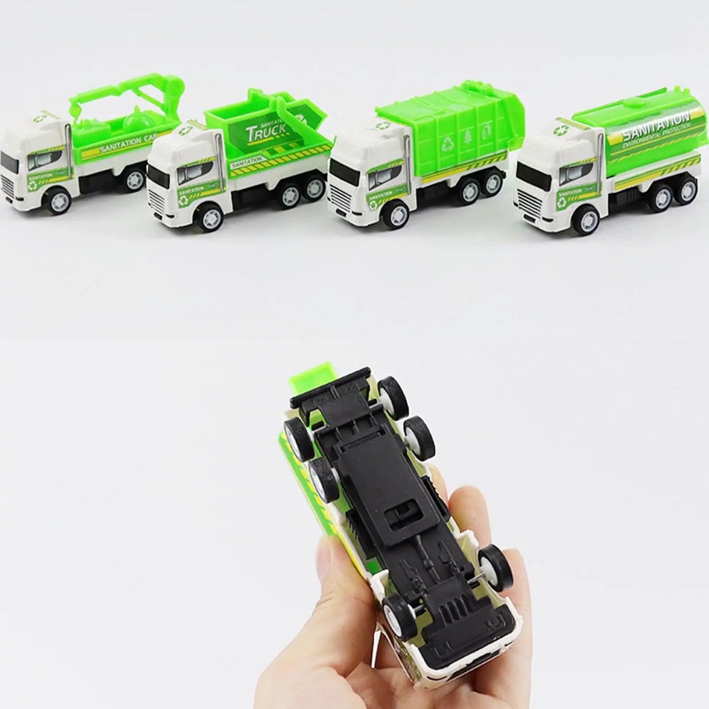 1pc Kids Toys Car Inertia Sanitation Truck Pull Back Plastic Model Engineering Vehicle Fire Engine Boys Toys For Children G L8y6