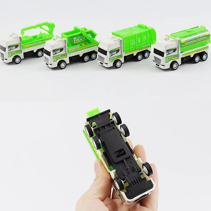1pc Kids Toys Car Inertia Sanitation Truck Pull Back Plastic Model Engineering Vehicle Fire Engine Boys Toys For Children G L8y6