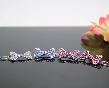 Bling Pearl Dog Collar Small and Medium Dogs Crown Hair Clips Puppy Accessories Doggy Heart and Bone Necklace Pet Supplies