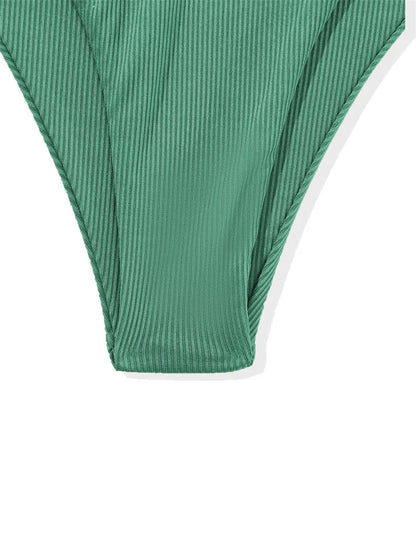2025 Sexy Low Waist Swimwear New Solid Bandeau Bikini Set Women Push Up Drawstring Beachwear Swimsuit Backless bathing suit
