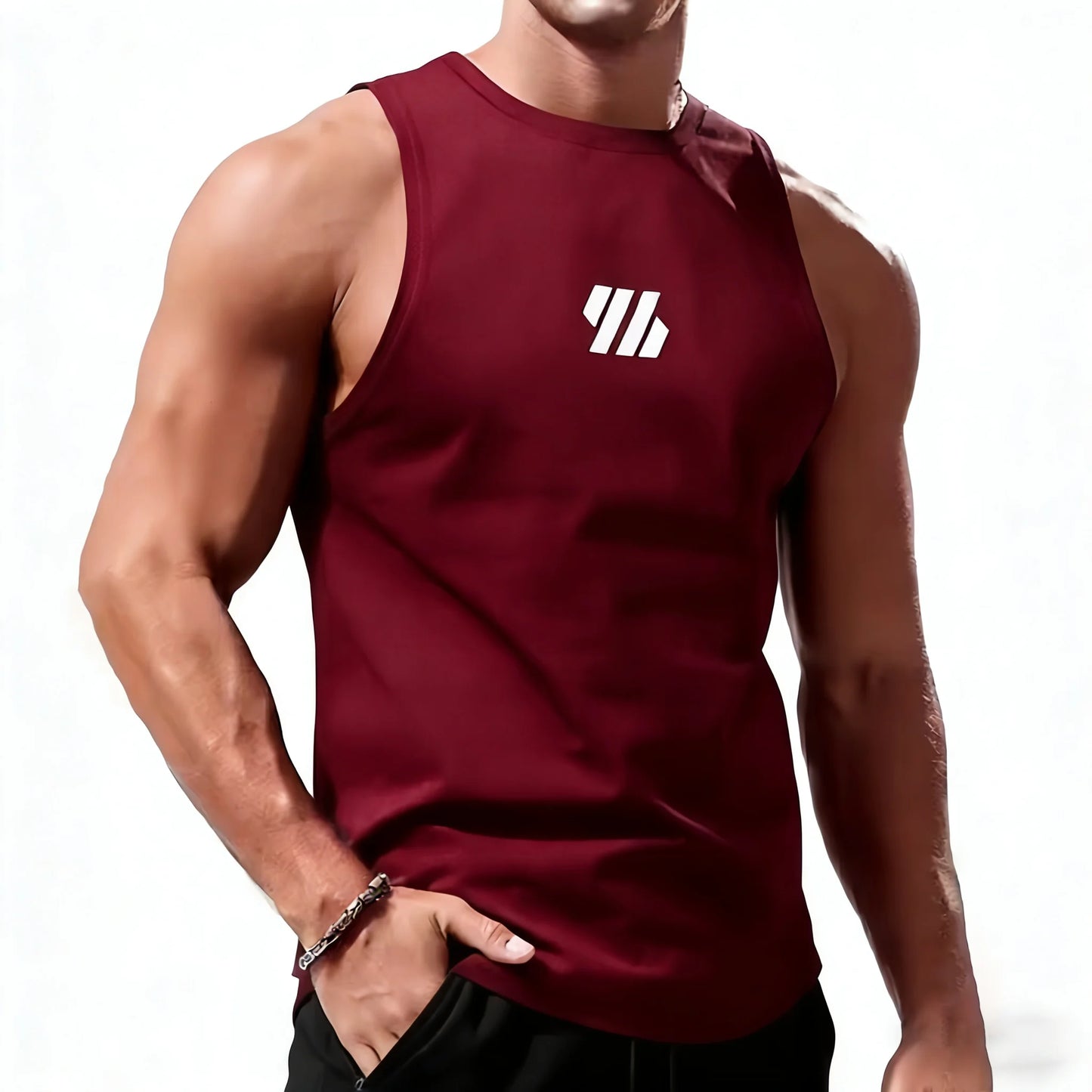 Men Sport Vest Summer Quick Dry Training Tanktop Workout Gym Singlets Man Fitness Tops Sleeveless Shirt Tee Running Tank Top Men