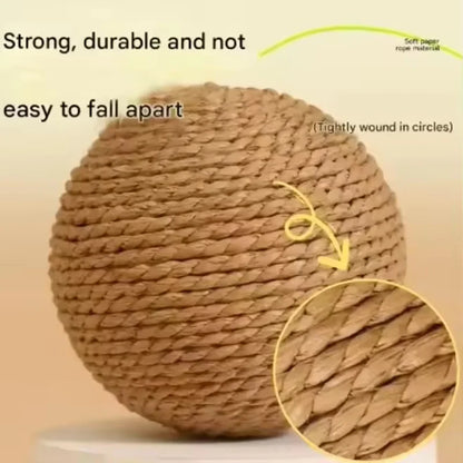 8cm Bite-Resistant Cat Scratching Ball | Interactive Kitten Toy with Crinkle Sound for Cats Chasing & Play Pet Supplies