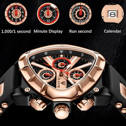 LIGE Original Luxury Men Watch Waterproof Sport Mens Quartz Wrist Watches Business Big Dial Wristwatches Relogio Masculino+BOX