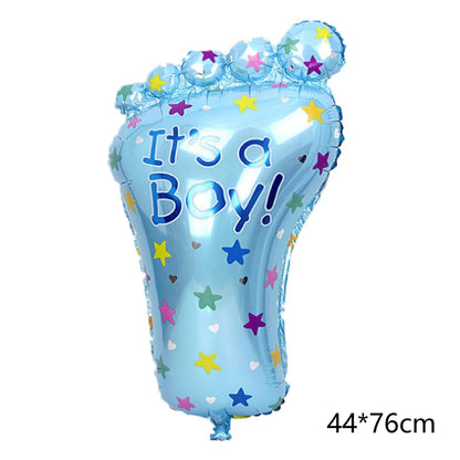 1PCS 44x76CM Baby Boy Girl Foot Foil Helium Balloon Baby Shower First 1st Birthday Party Decorations Kids Toys Gender Reveal
