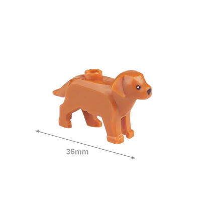 City Animal Zoo Farm Series Building Blocks Street View Panda Brown Bear Cat Pig Long Wool Sheep Cow Cattle Pet Bricks Toys Kids