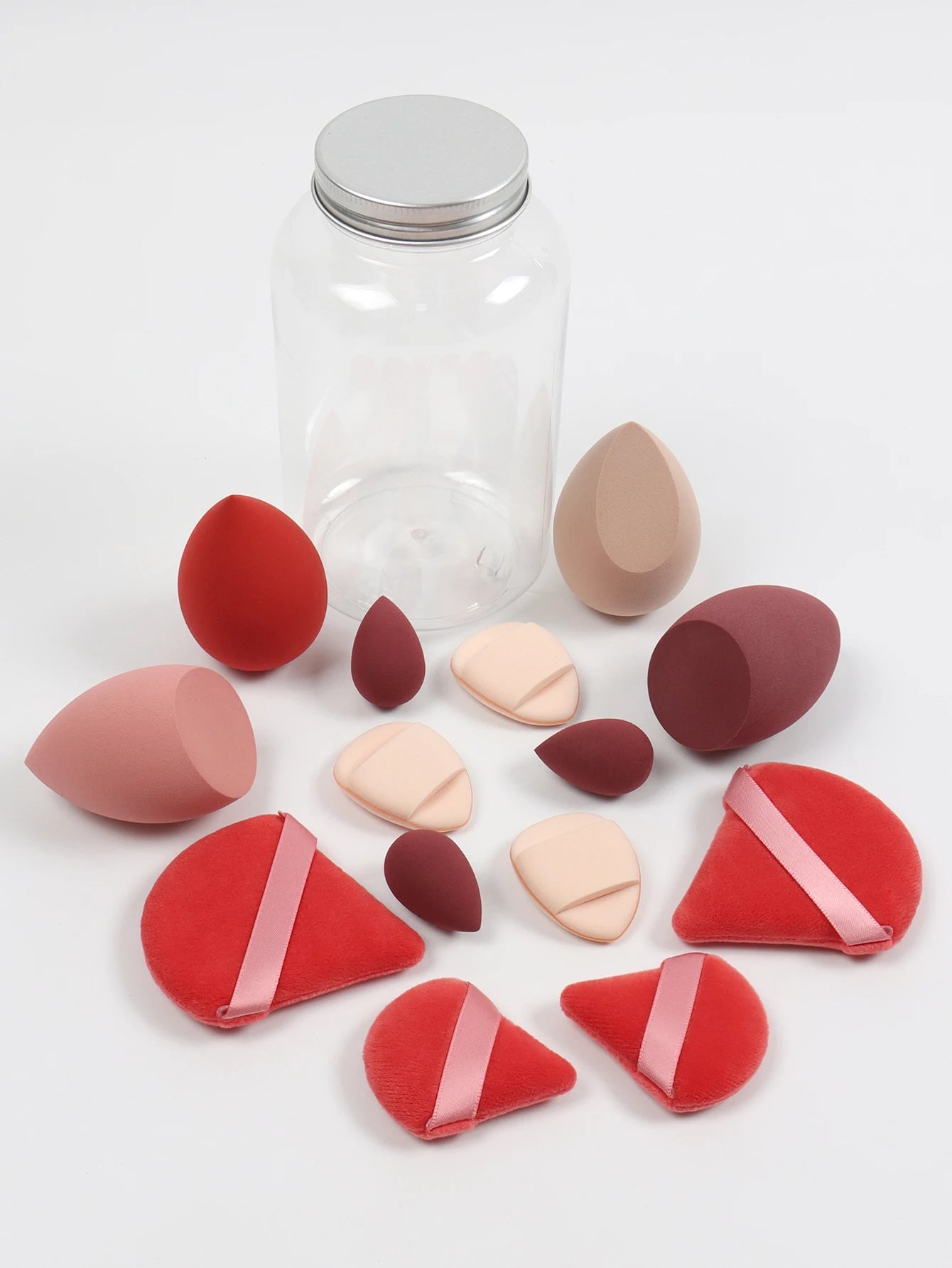 14 Piece Cosmetic Sponge Set, Cosmetic Sponge Finger Puff, Dry and Wet Foundation Make-Up Cosmetic Puff