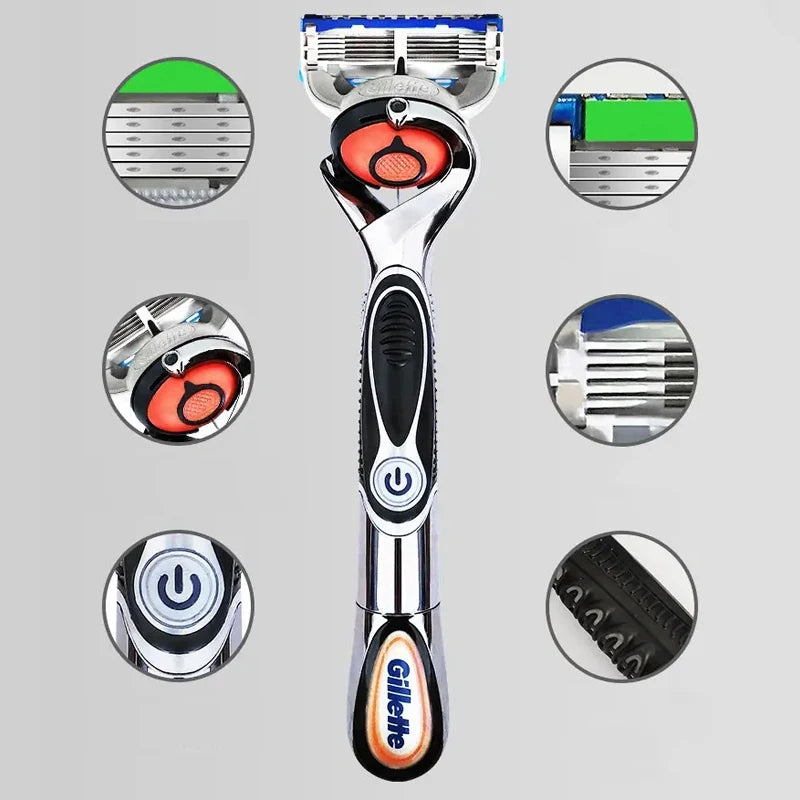 Gillette Fusion PROGLIDE Power Razor Safety Shaver 5 Layers Blades Replacement Refills for Men Beard Hair Removal Face Cleaning