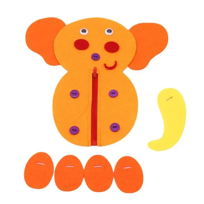 Children's Early Education Toys Animals Theme DIY Fabric Material Package Kids Educational Toy Button Buckle Zipper Teaching Toy