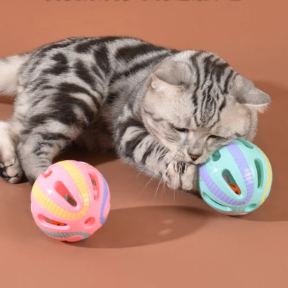 Bell Ball Cat Toys kitten Colorful Playing Ball Toys Interactive Funny Plastic Cat Sound Toy Cat Ball Chase Toy Pet Supplies