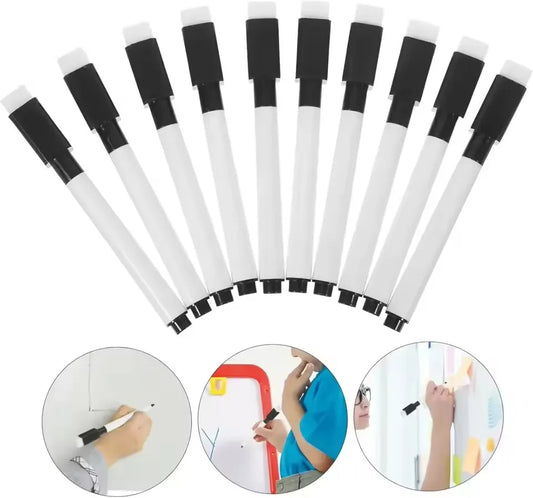 Whiteboard Marker Pen Black Dry Erase Caps 2 in 1 Markers Whiteboard Writing Drawing Pens for School Office Supplies Stationery