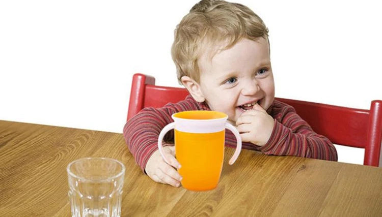 Baby Learning Drinking Cup With Double Handle Flip Lid 360 Degrees Can Be Rotated Leakproof Cup Infants Water Cups Bottle