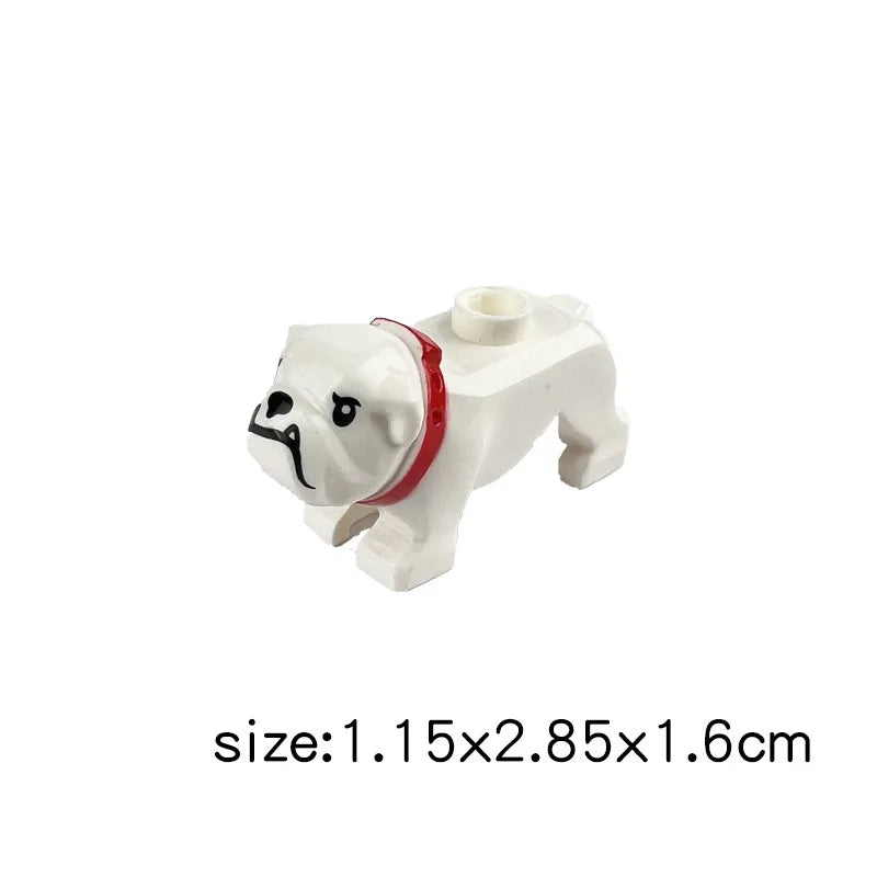 City Animal Zoo Farm Series Building Blocks Street View Panda Brown Bear Cat Pig Long Wool Sheep Cow Cattle Pet Bricks Toys Kids