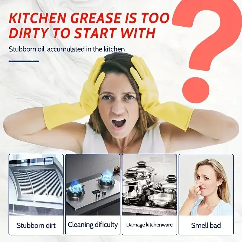 Heavy Duty Kitchen Grease Remover Oil Stain Cleaner Heavy Oil Remover Easily Cleans Stoves Oven Range Hoods Grease Removal Spray