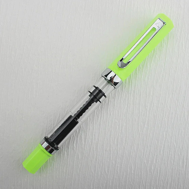 High Quality 3059 Piston Fountain Pen Resin Transparent Ink Pen EF/F Nib 0.38/0.5mm Fountain Pen Business Gif