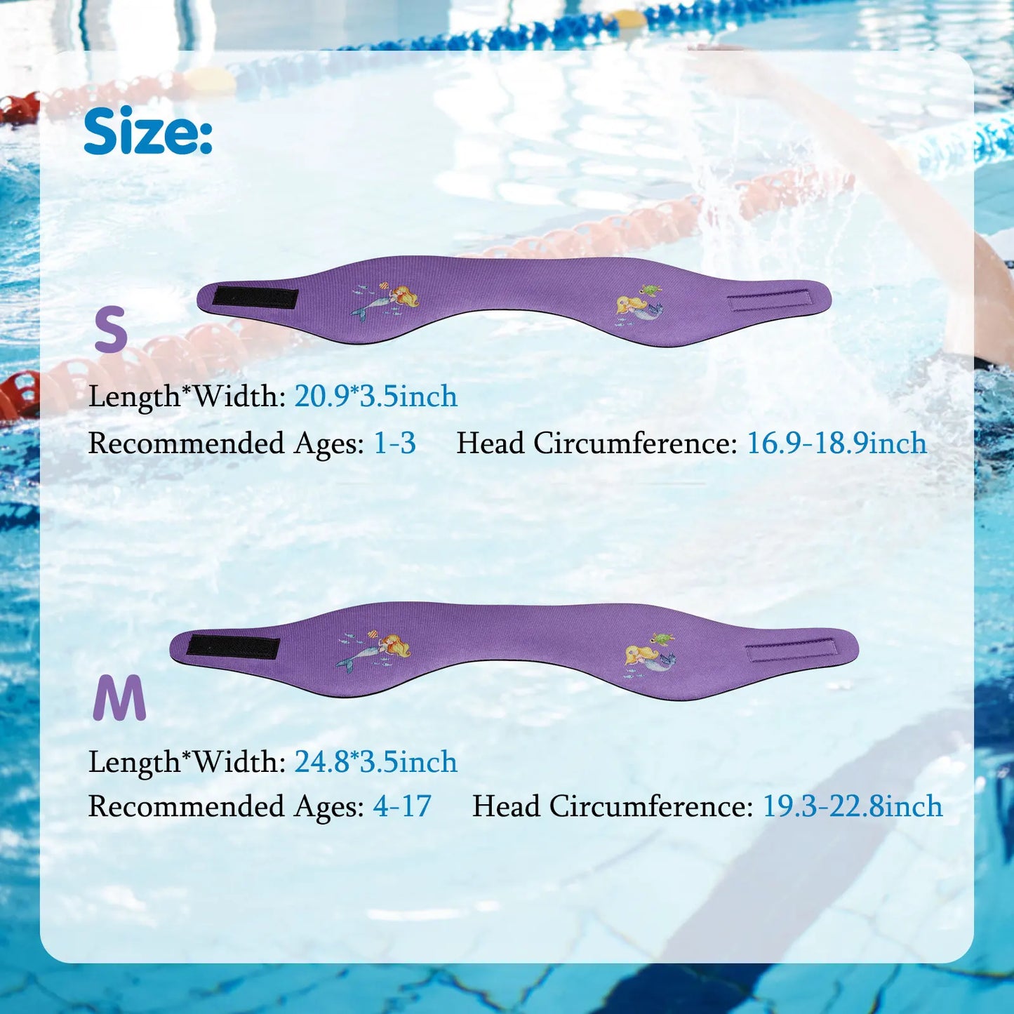 HeySplash Swimming Headband Swim Earplugs Kids Ear Plugs Ear Band Swimmer Ear Protection Elastic Neoprene Ear Guard