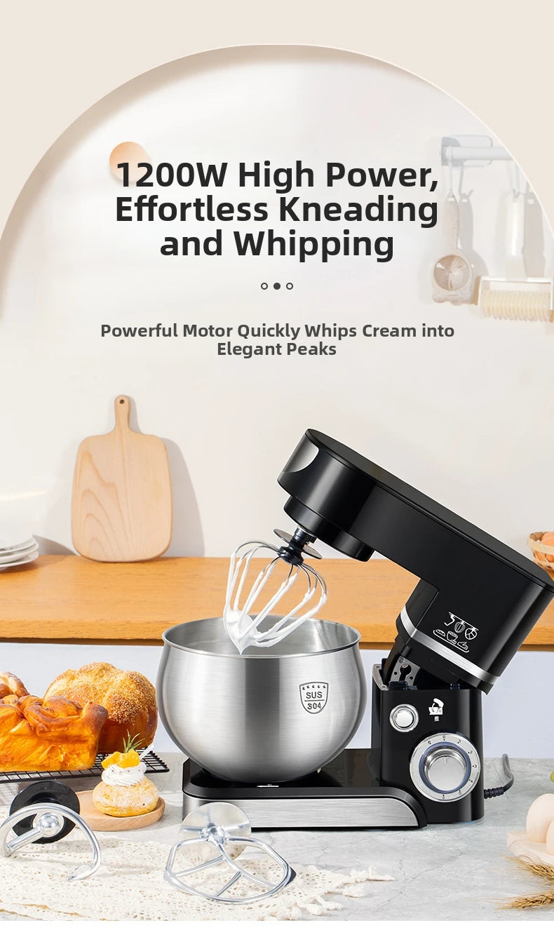 5L Stand Mixer – 3-in-1 Multifunctional Kitchen Machine with Dough Hook, Beater & Whisk,1000W Powerful Motor for Baking/Cooking