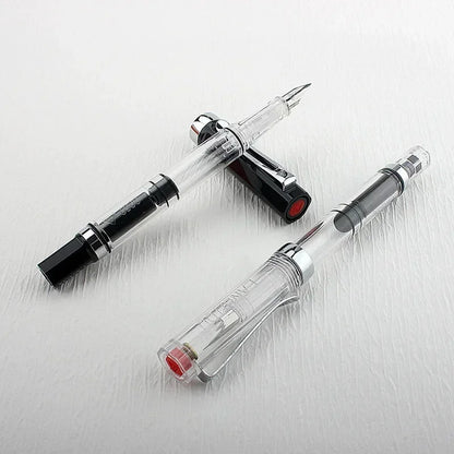 High Quality 3059 Piston Fountain Pen Resin Transparent Ink Pen EF/F Nib 0.38/0.5mm Fountain Pen Business Gif