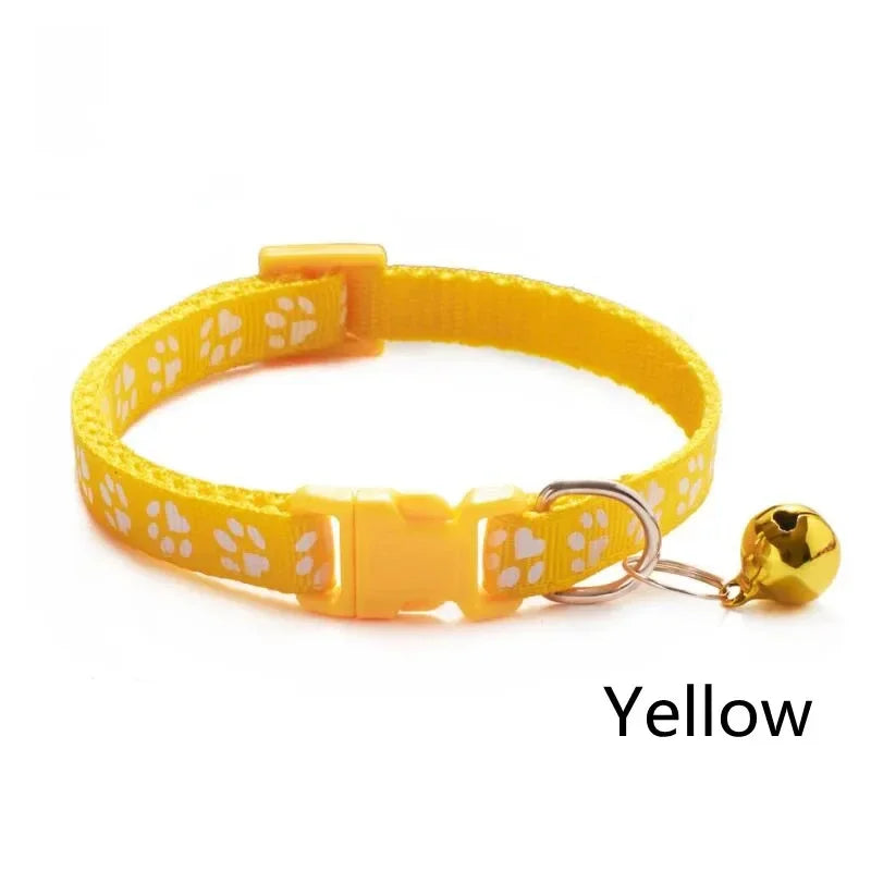1/3/6/12/18Pcs Hot Pet Cat Bell Collar Dog Print Cat Collar Multi-Color Optional Necklace Ring Cat Rope Collar Pet Supplies