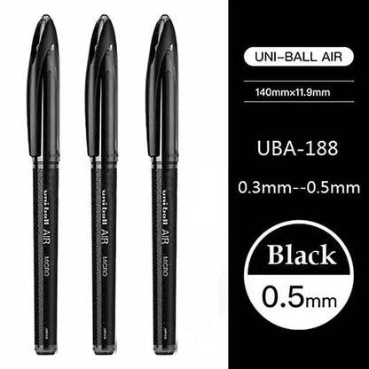 Uni Ball Air Micro Gel Rollerball Pen UBA-188 0.5/0.7MM Japanese Stationery Black Technology Straight Liquid Free Control Ink
