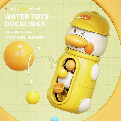 Bath Bathtub Toys for Toddlers 1 2 3 Years Old Duck Rotatable Waterwheel Bathroom Strong Suckers Water Scoop Fun Bath Toys Gifts