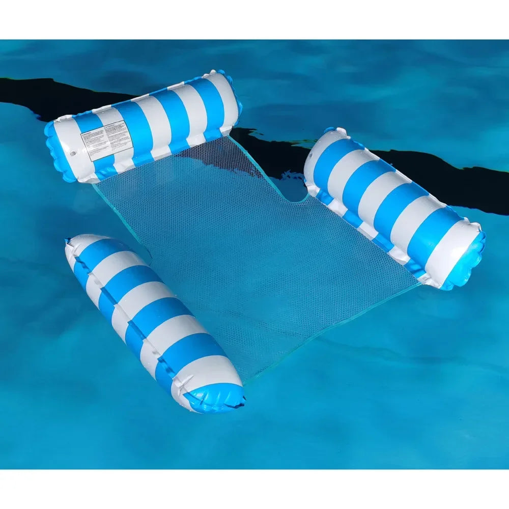 Adult inflatable water mat、Foldable reclining chair with backrest、Inflatable striped floating bed、Single hammock